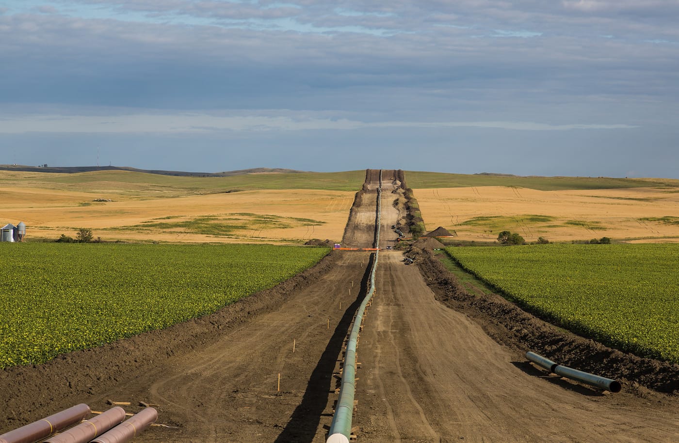 The Dakota Access Pipeline under construction in August, as seen in New Salem, North Dakota (photo by Tony Webster/Flickr)