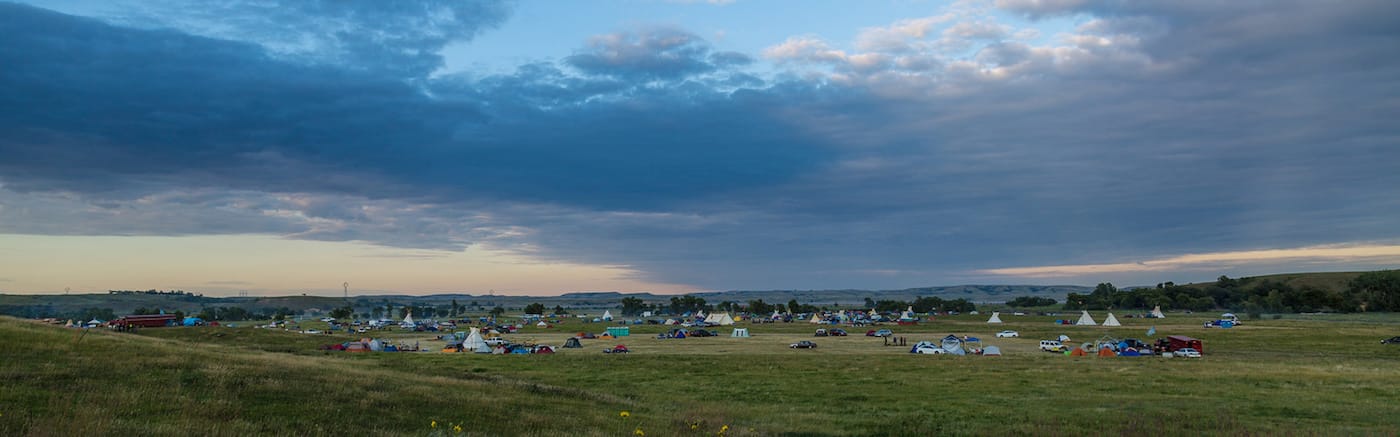 The Sacred Stone Camp protest site for the Dakota Access Pipeline near Cannon Ball, North Dakota (photo by Tony Webster/Flickr)