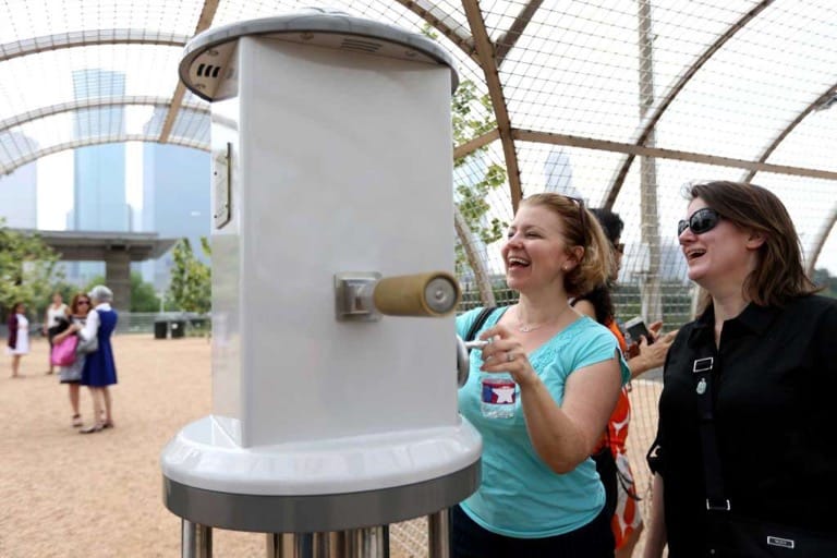 Visitors interacting with "Down Periscope" (photo by Jon Shapley)