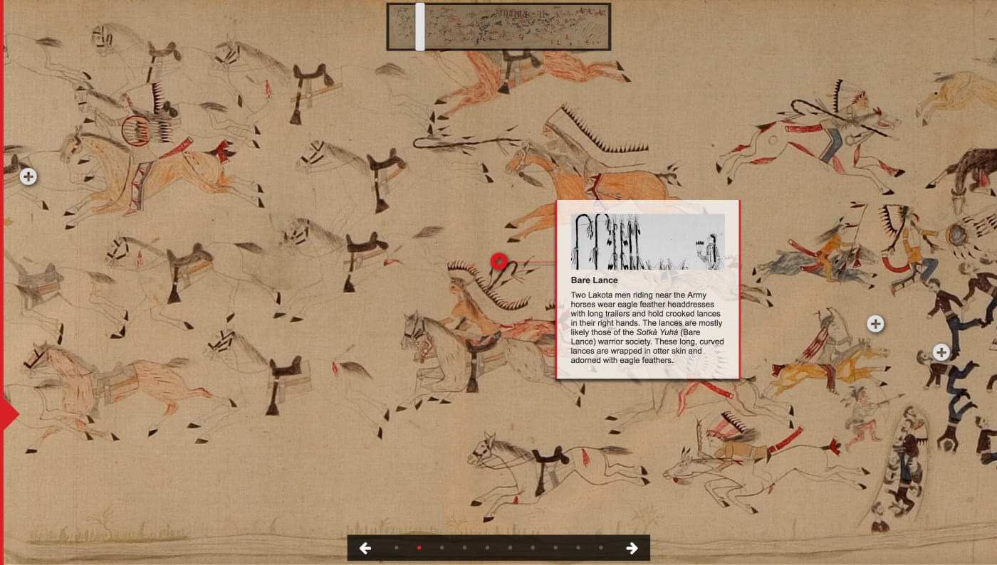 The online interactive for 'First Person: Remembering Little Bighorn' (screenshot by the author via firstperson.philbrook.org)