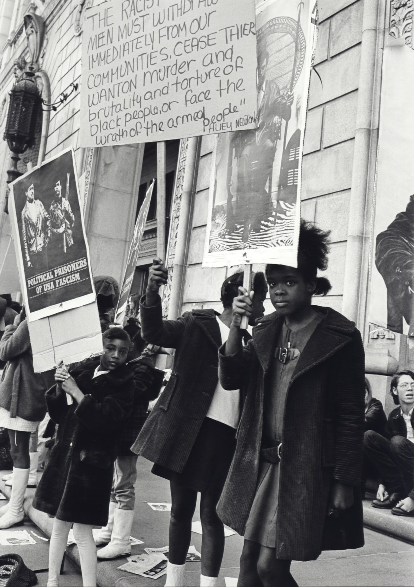 Stephen Shames San Francisco, California, USA: Children at a Free Huey, Free Bobby rally in front of the Federal Building., February, 1970 Gelatin silver print 20 x 16 in Signed and numbered by photographer verso; Edition of 8 + 2 Aps
