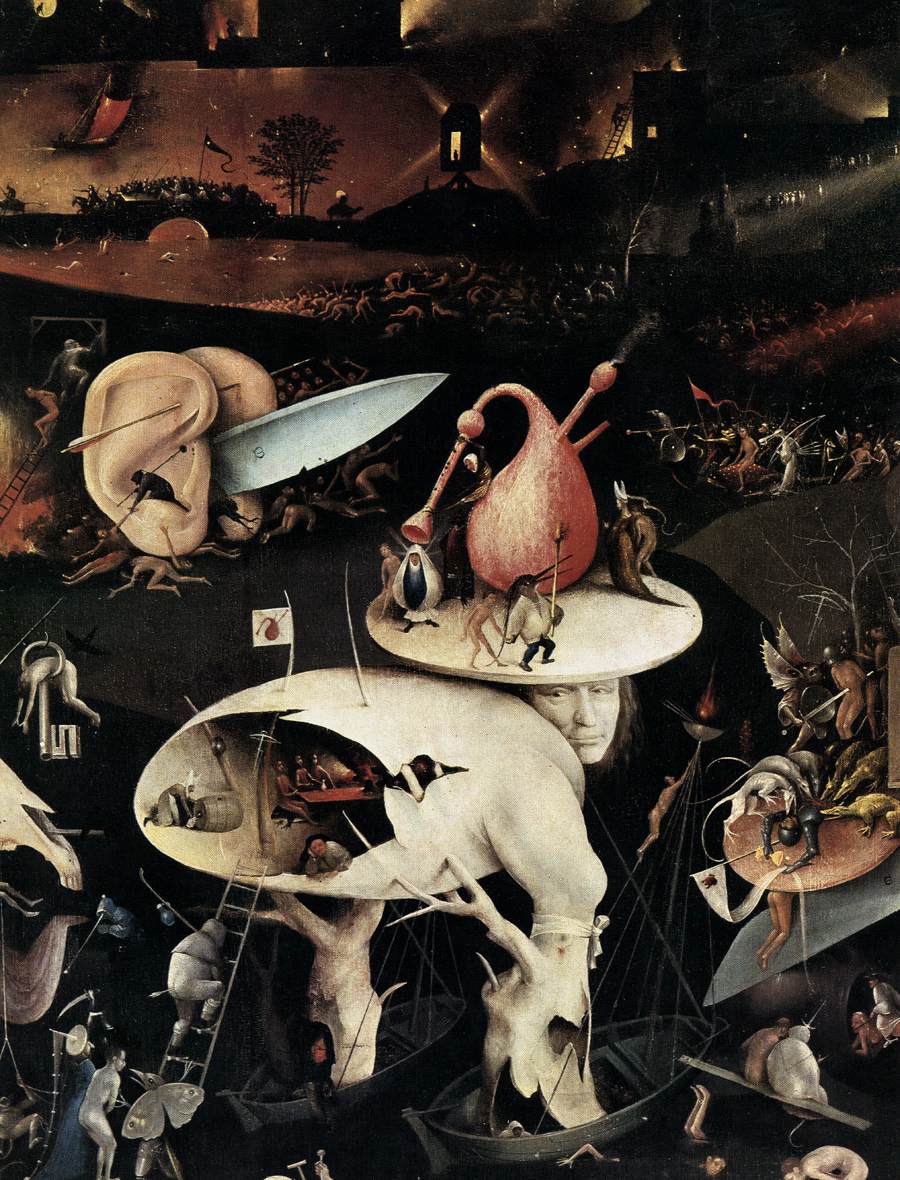 The Garden of Earthly Delights [detail] Date between 1480 and 1505 Medium oil on panel (via Wikimedia commons) (click to enlarge) 