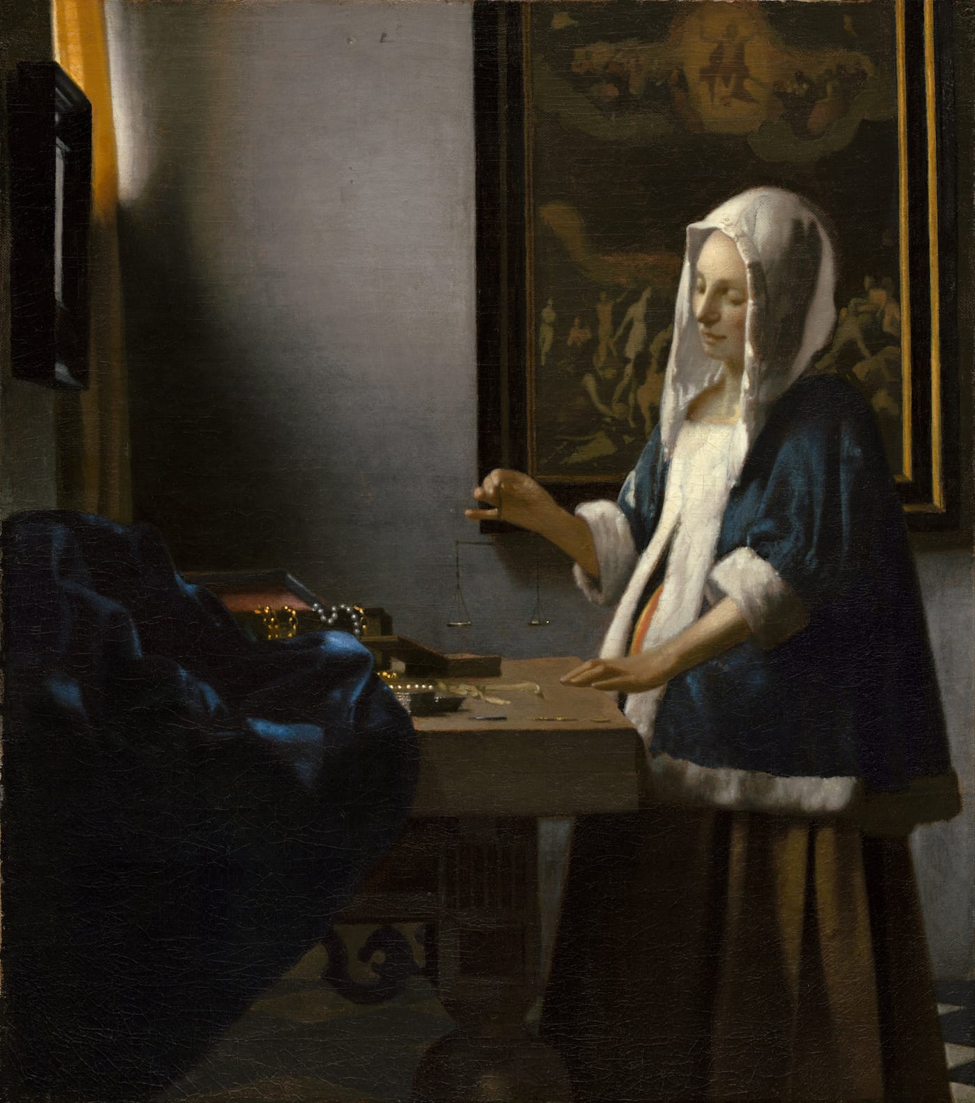 Johannes Vermeer, "Woman Holding a Balance" (ca 1664), National Gallery of Art (via Wikimedia Commons)