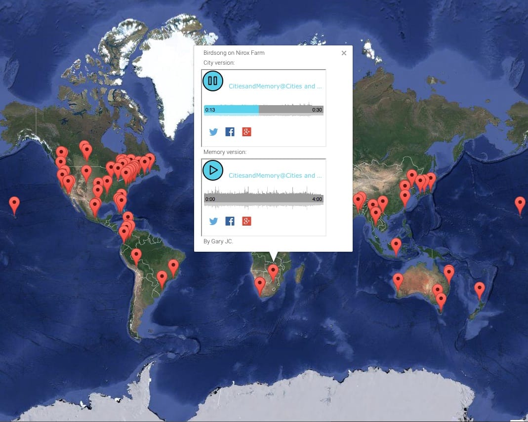 Cities and Memory's global sound map (screenshot via citiesandmemory.com)