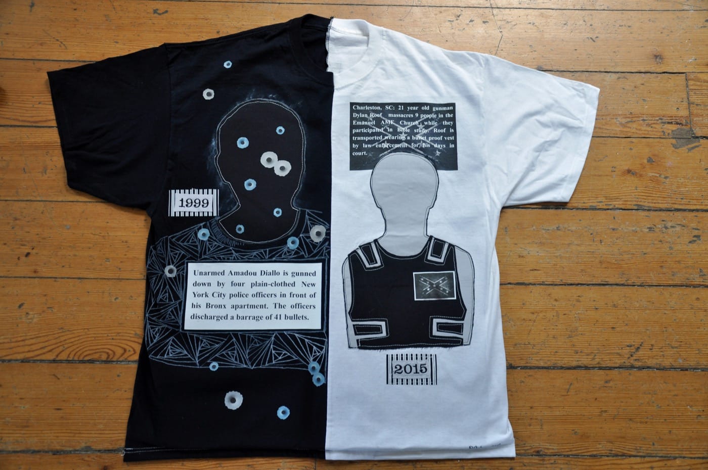 Another view of Laura Gadson's tee shirts