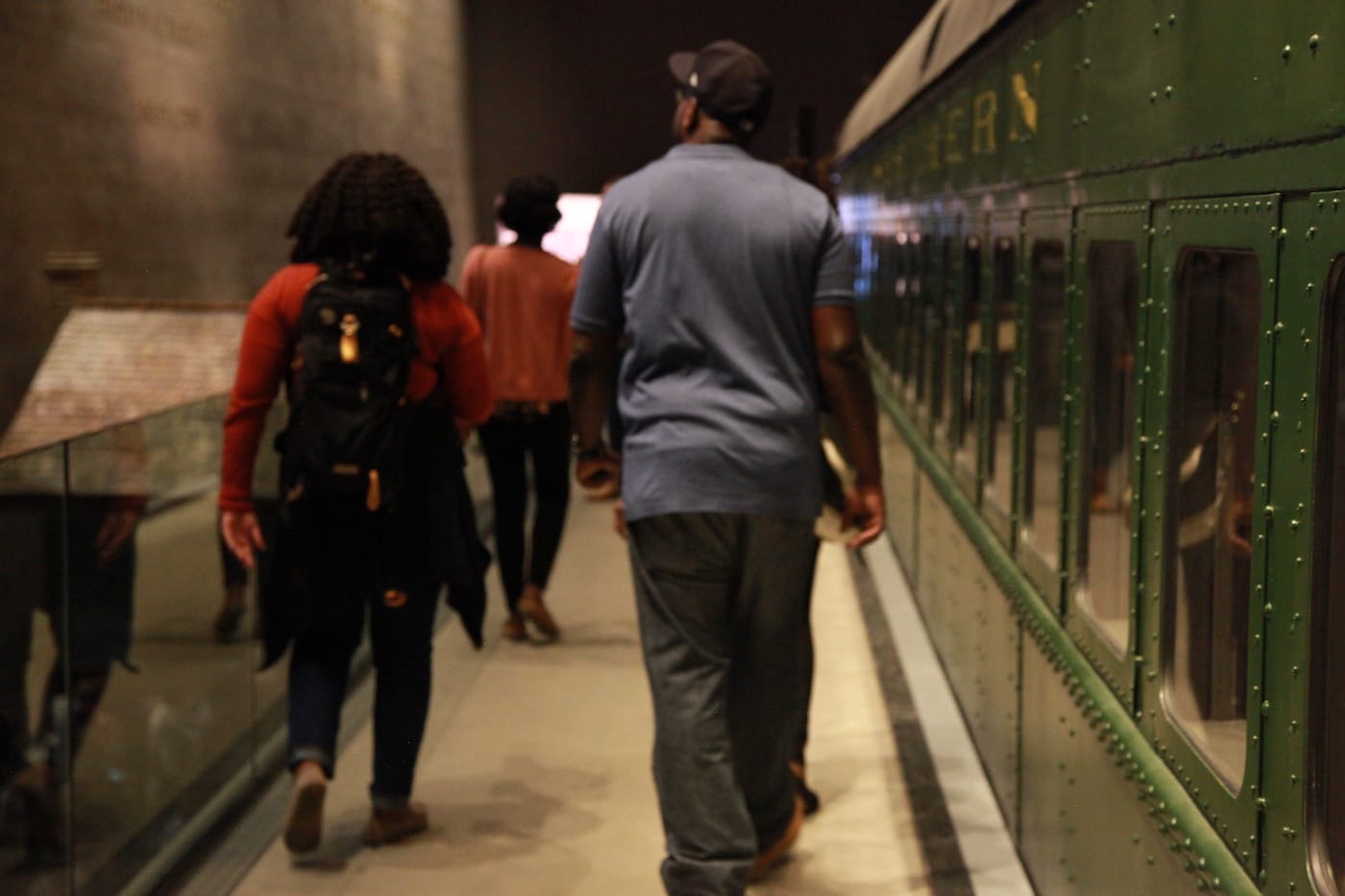 The exterior of a Segregation-era Southern Railway train car at the National Museum of African American History and Culture in Washington, DC