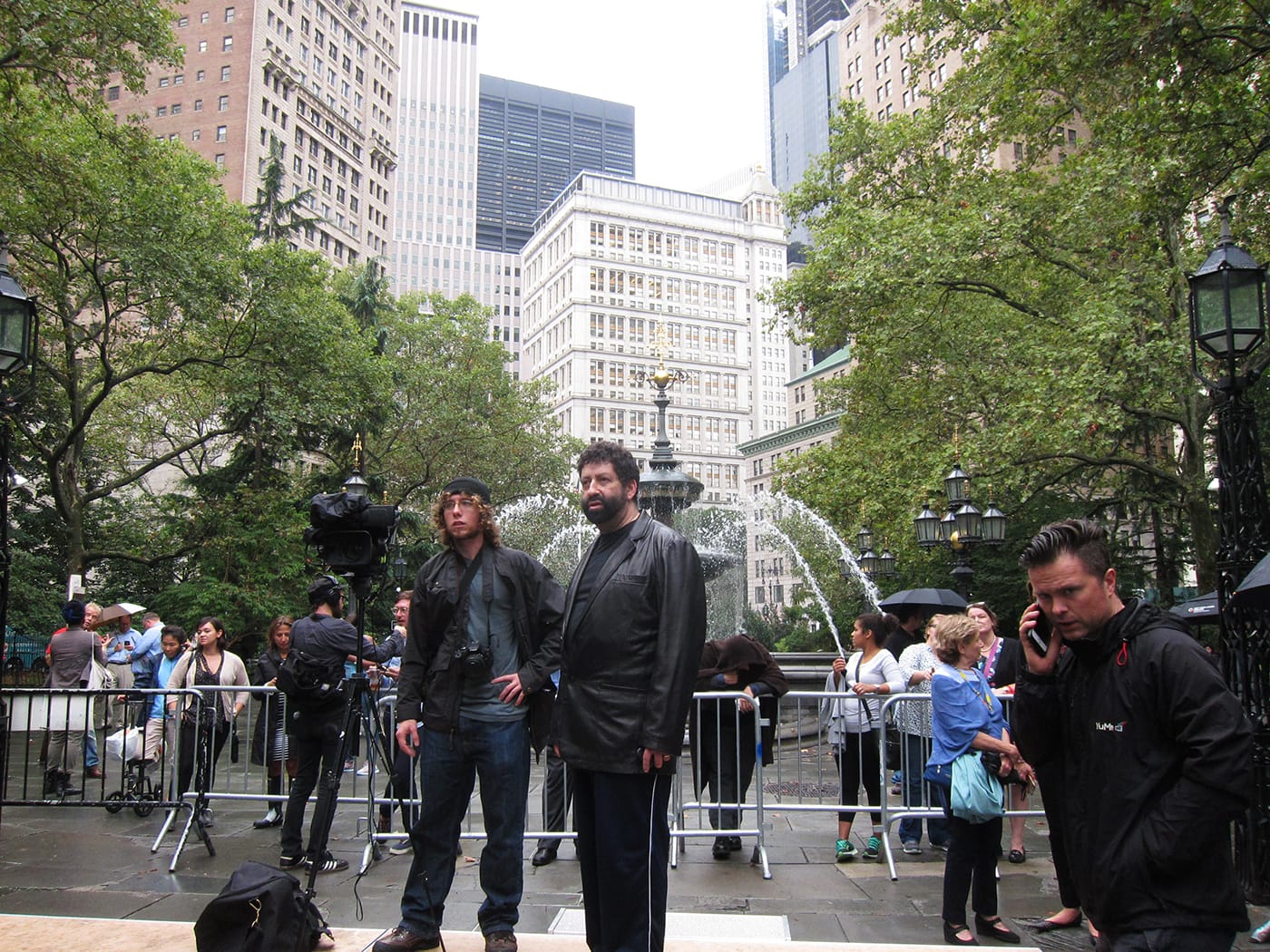 The crowd watching the archs' unveiling