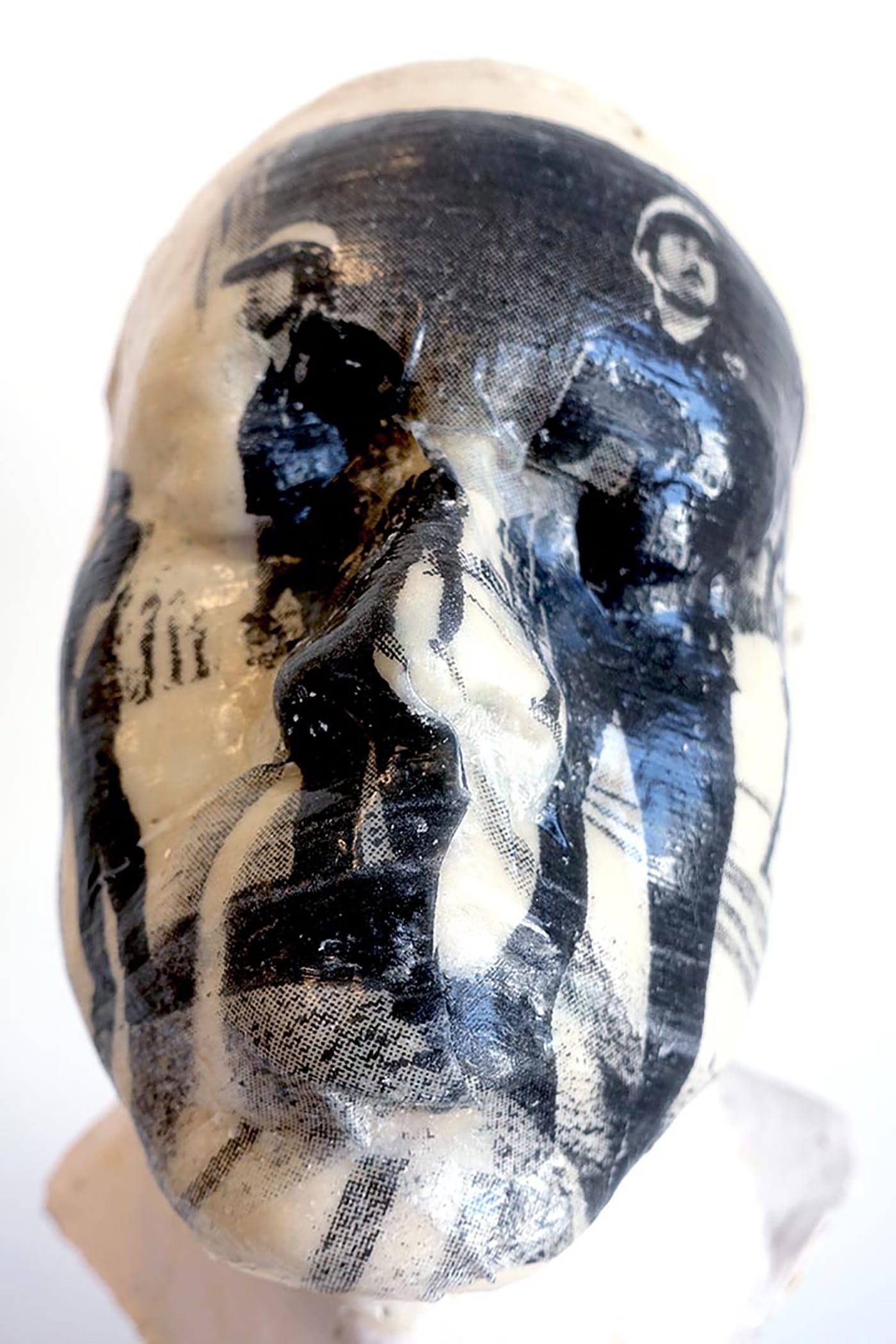 A Loss of Face Brings Vertigo (1994), one of five plaster heads