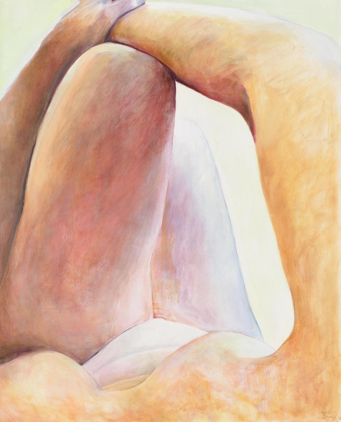 Joan Semmel, "Cool Light" (2016), oil on canvas, 60 x 48 in (courtesy Alexander Gray Associates, New York; © Joan Semmel/Artists Rights Society [ARS], New York)