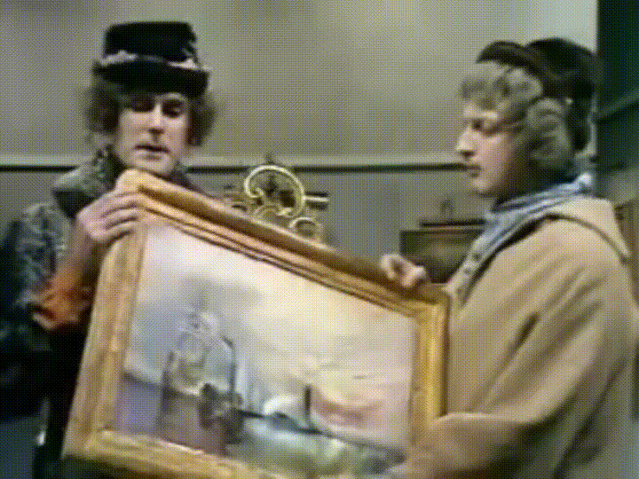 John Cleese and Graham Chapman dig into some art (GIF by the author via YouTube)