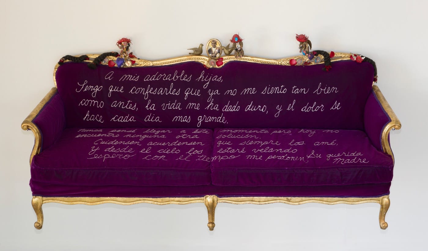 Pepón Osorio, “A mis adorables hijas” (1990) mixed media, 36 x 78 x 22 in inches. Courtesy of the Artist.