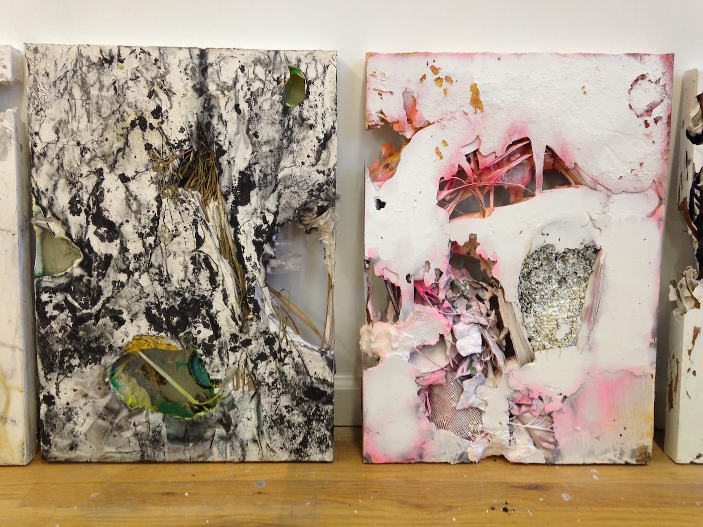 New sculptures in Jack Henry's studio (photo by Jillian Steinhauer for Hyperallergic)