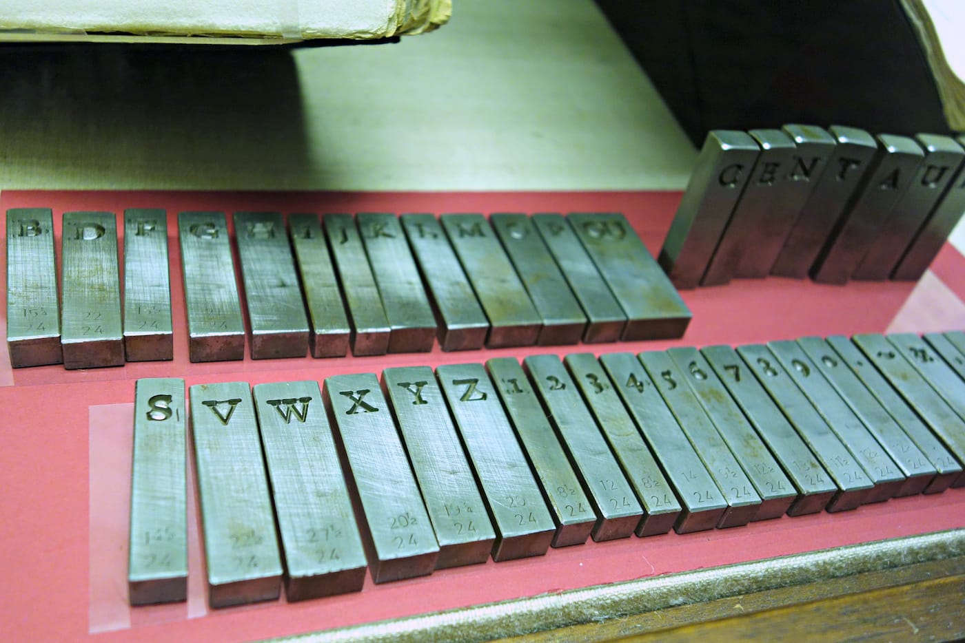 Installation view of 'The Centaur Turns One Hundred: A Century of Bruce Rogers' Centaur Type, From the Collection of Jerry Kelly' at the Grolier Club (photo by the author for Hyperallergic)