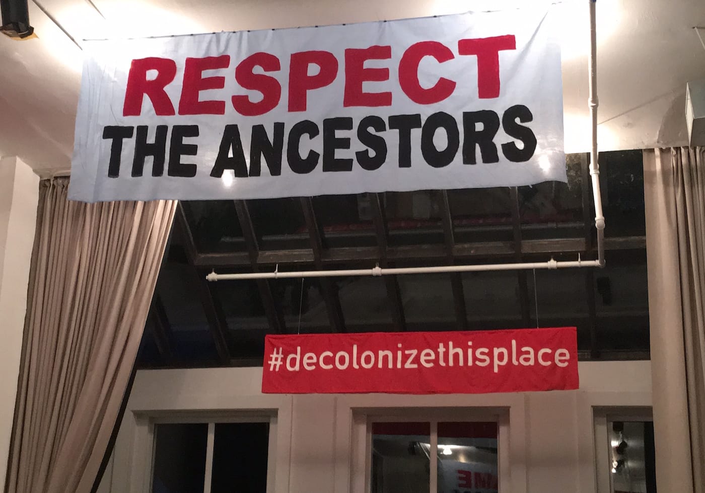 Installation view of Decolonize This Place at Artists Space