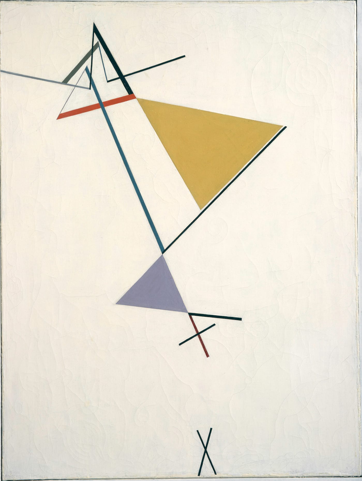 Tomás Maldonado, "Development of a Triangle" (1949), oil on canvas, 31 3/4 x 23 3/4 in