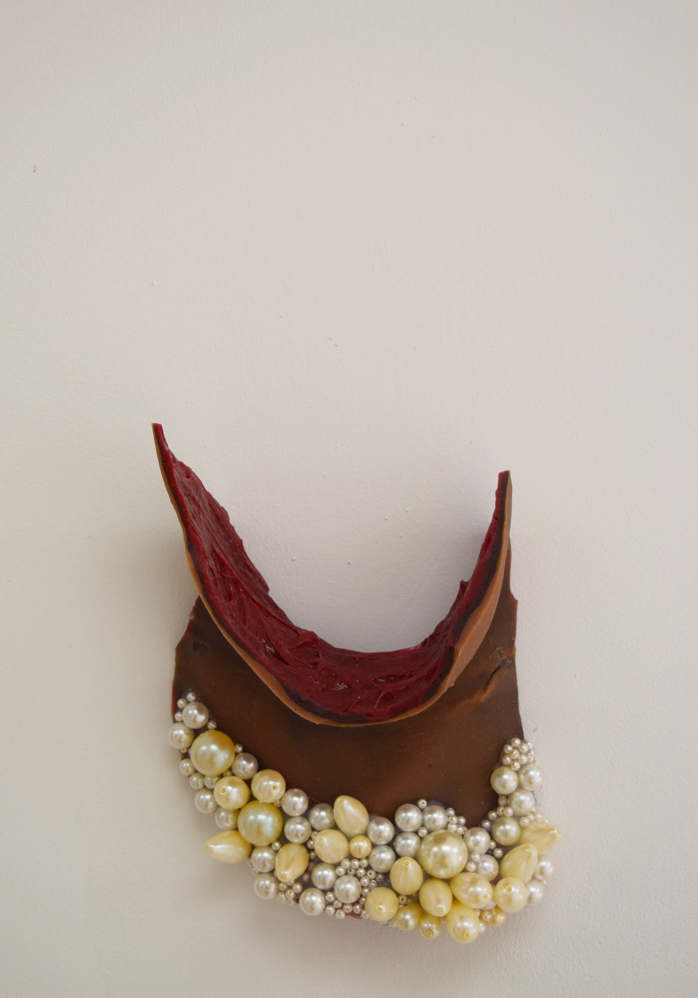 Doreen Garner, "Pearl Necklace" (2016), silicone, pearls, 6 x 4.5 x 1.5 in