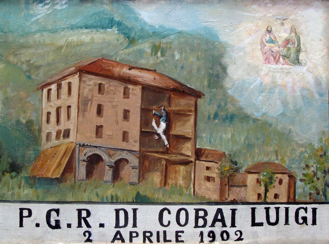Ex voto for an Italian man named Luigi Cobai who survived a 1902 fall (photo by Jean-Marc Pascolo)