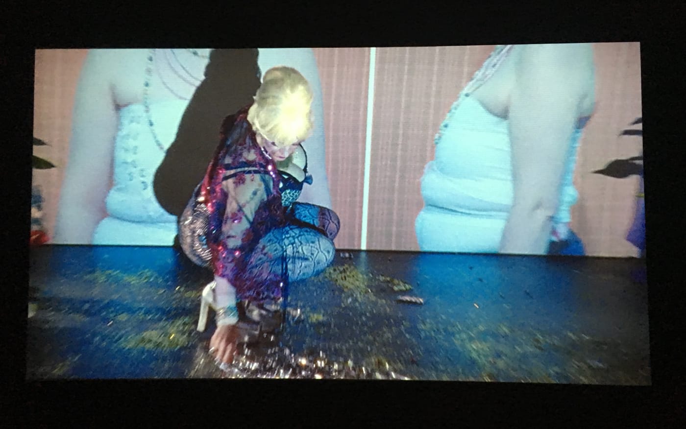 Installation view, Pauline Boudry/Renate Lorenz, Toxic (2012) film, featuring Ginger Brooks Takahashi and Werner Hirsch