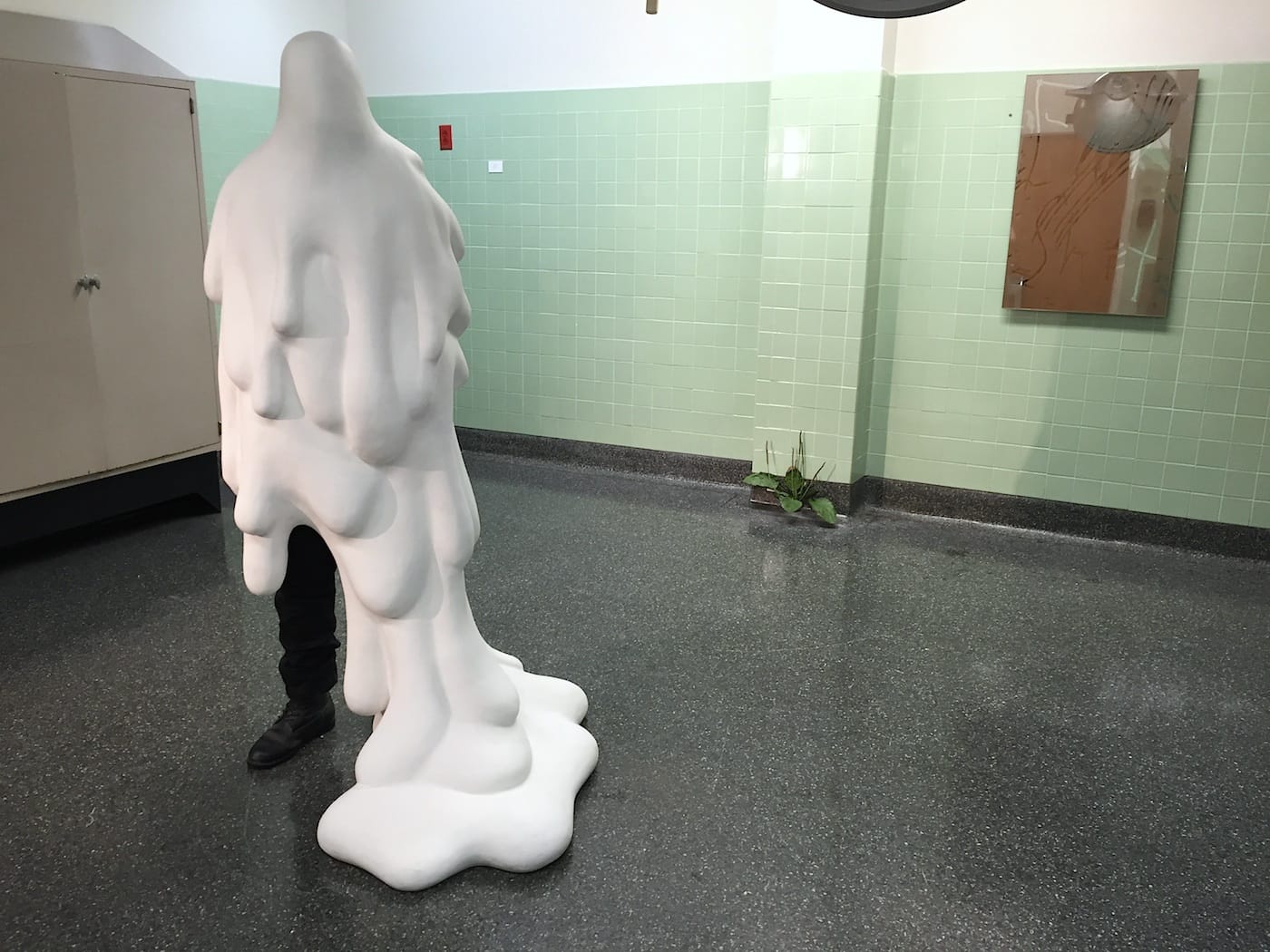 Work by Daniel Arsham and Tony Matelli.