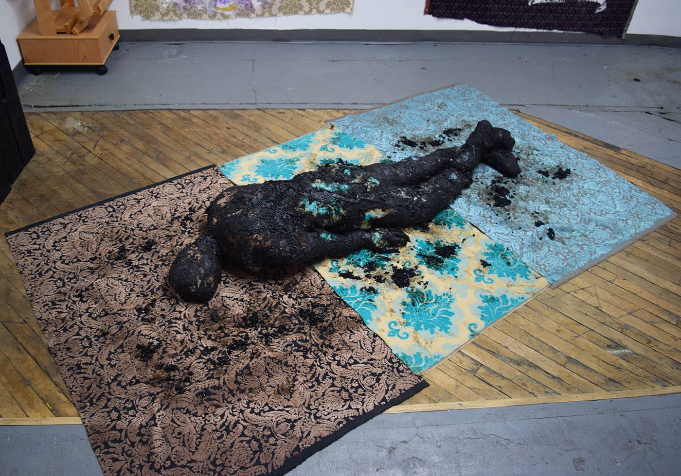 Micaela Kramer's "She Gravels, She Bewilders" (2016) in her studio at 540 President Street