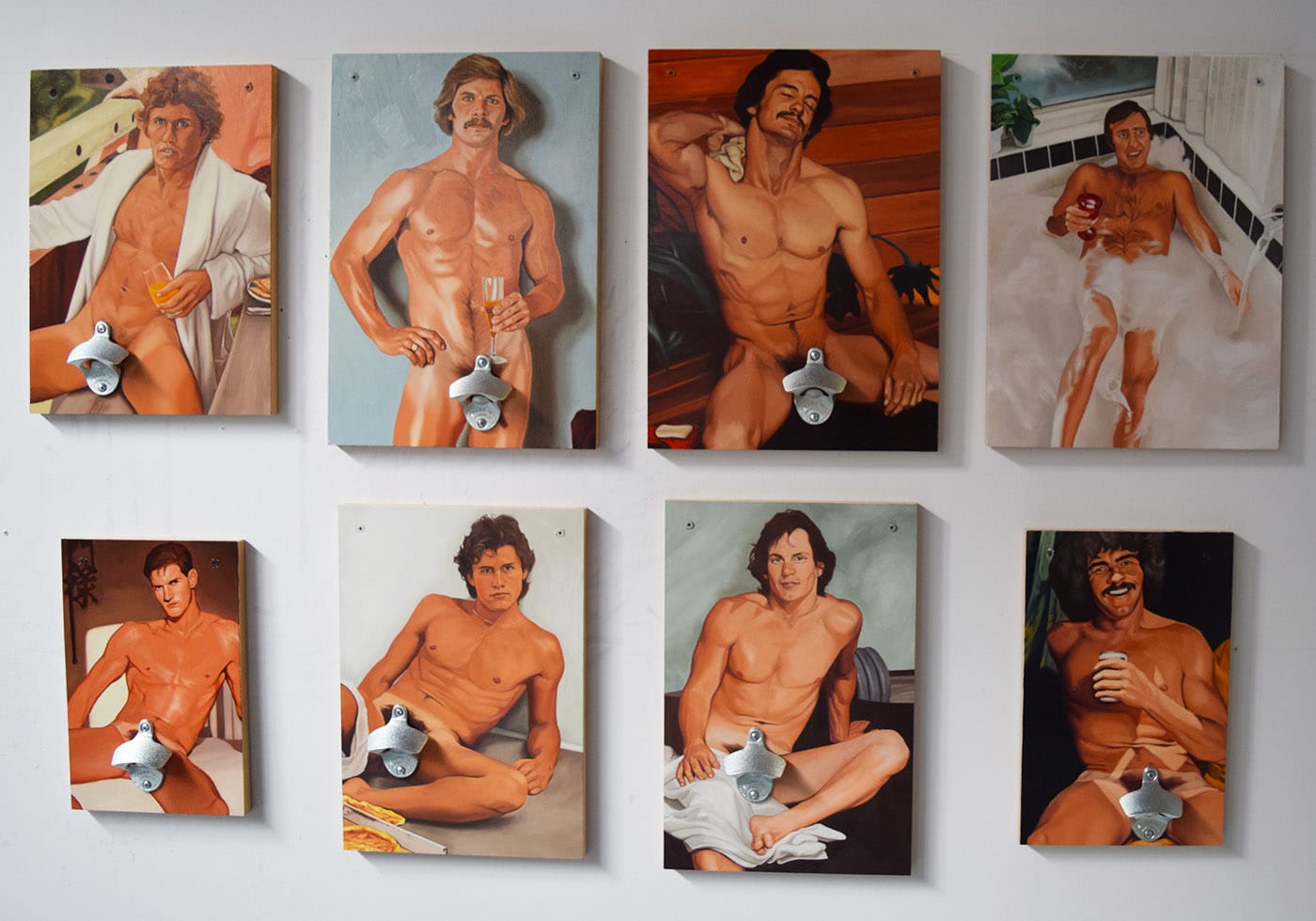 Works from Alexandra Rubinstein's ongoing series 'Thirsty' in her studio at 540 President Street