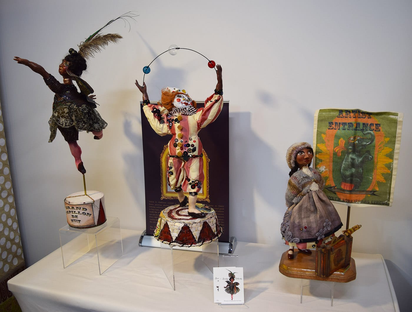 Dolls handcrafted by Valerie A. Gladstone in her studio at 540 President Street