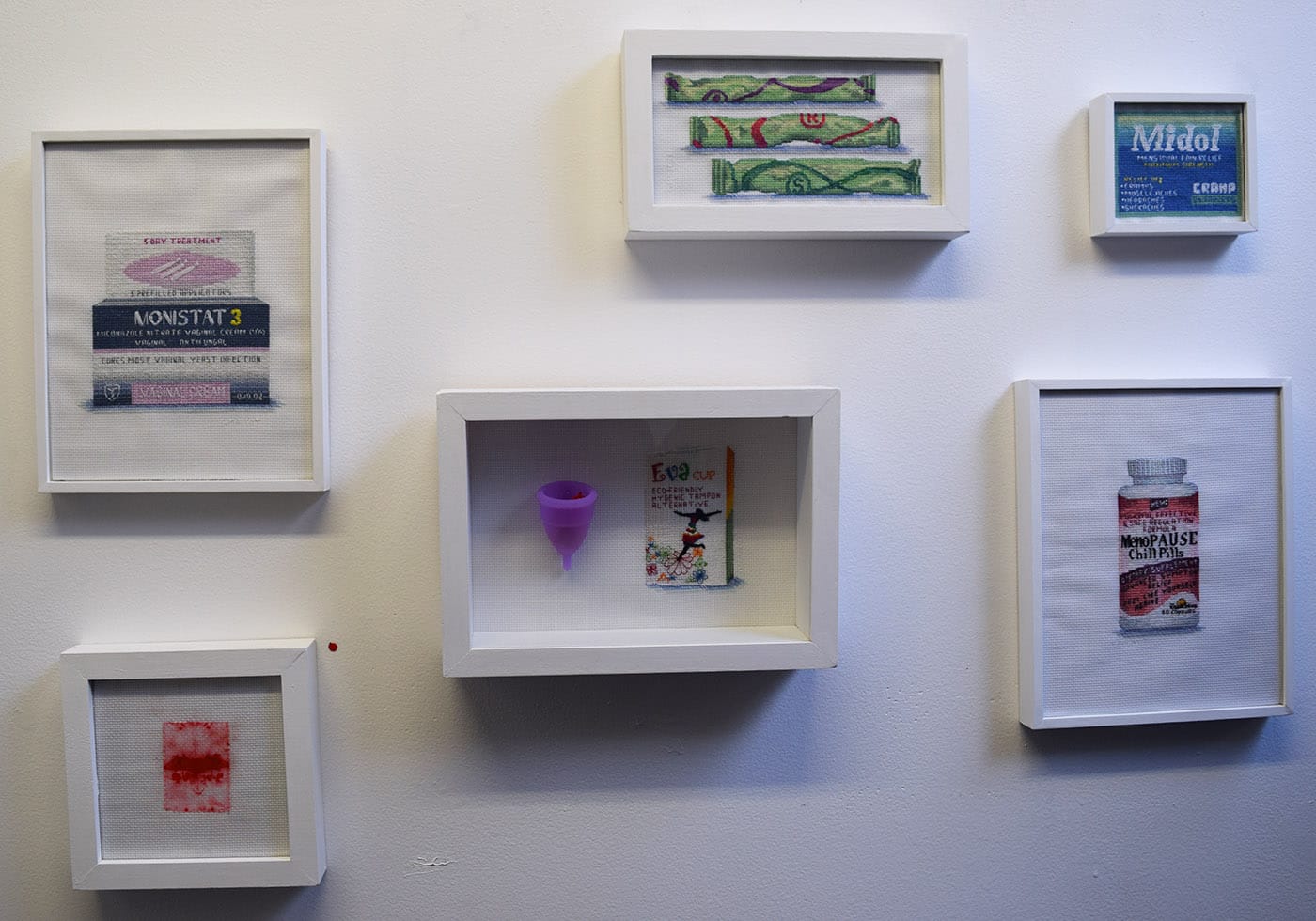 Works by Katrina Makjut in her studio at Brooklyn Art Space during Gowanus Open Studios 2015