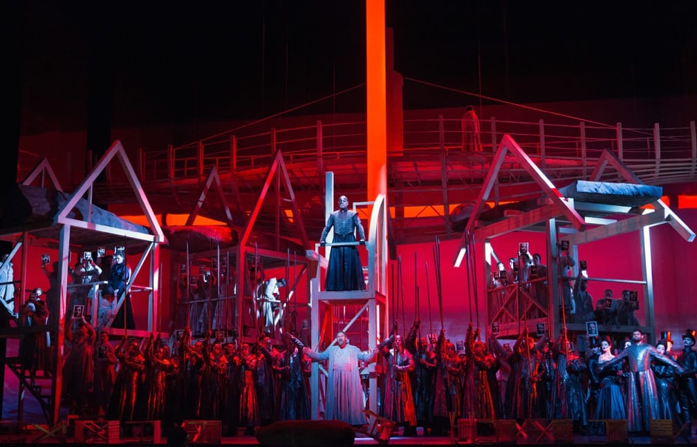 A scene from Rossini's Guillaume Tell (photo by Marty Sohl, courtesy the Metropolitan Opera)