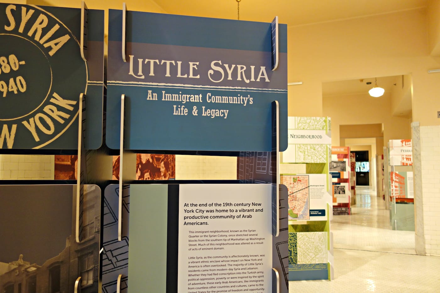 Installation view of 'Little Syria' in the Ellis Island Museum of Immigration