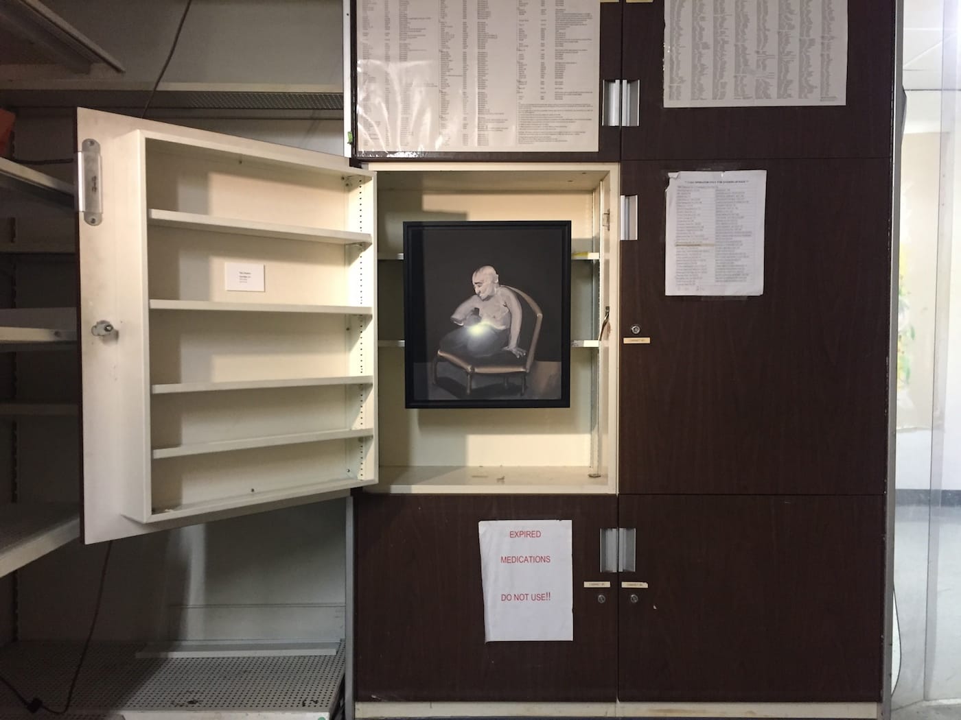 Tala Madani, "Searchlight" (2013), oil on linen, 16 × 14 1/4 in.