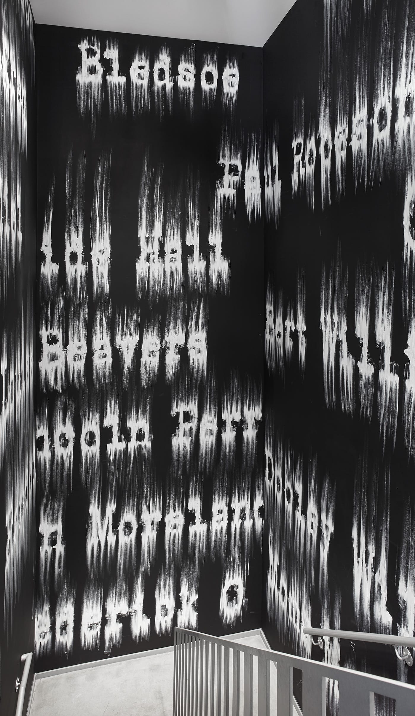 Gary Simmons, "Ghost Reels" (2016), mixed media, site-specific installation at The Drawing Center, New York, 2016. (All photographs by Martin Parsekian, courtesy Drawing Center)