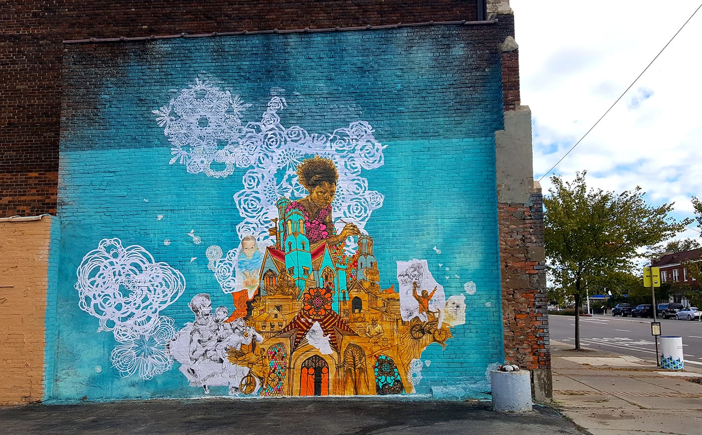 Curry's mural at Jefferson & Manistique on Detroit's east side.