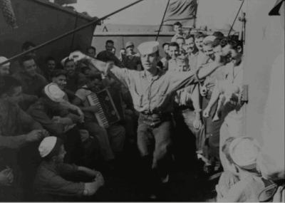 Sailor dancing on a 1945 newsreel (via National Archives/GIPHY)