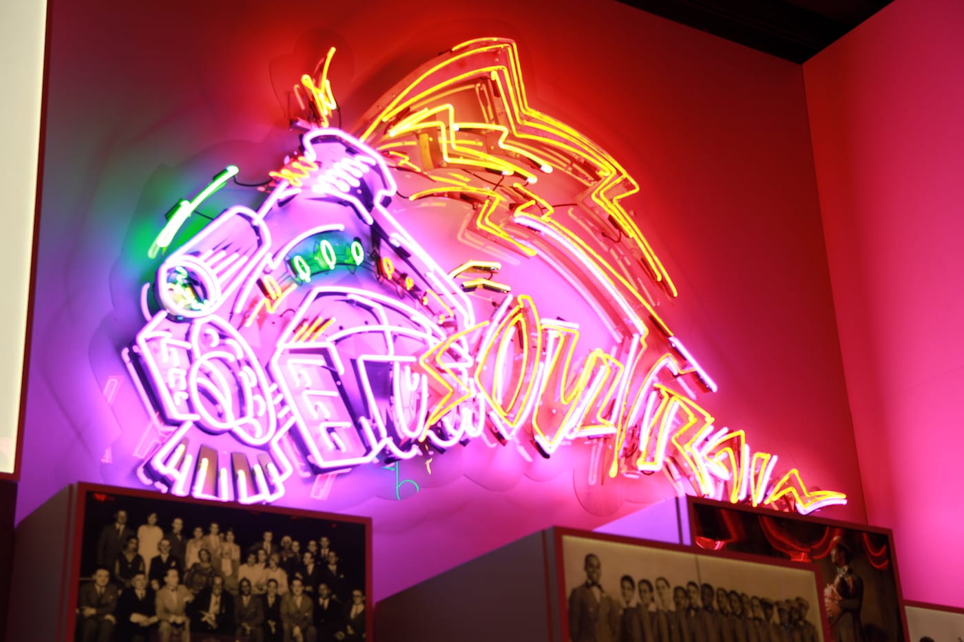 A neon sign from Soul Train at the National Museum of African American History and Culture