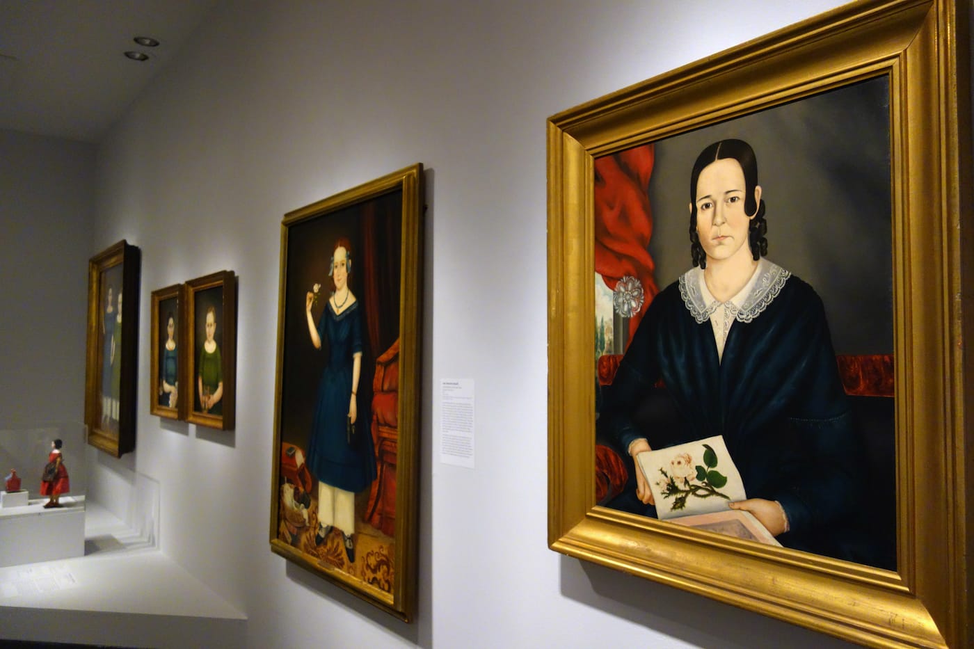 Installation view of 'Securing the Shadow: Posthumous Portraiture in America' at the American Folk Art Museum (photo by the author for Hyperallergic)