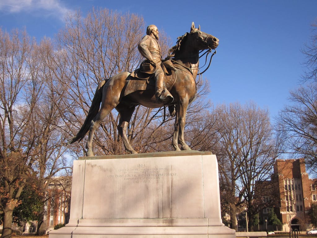 Statue of Nathan Bedford Forrest in Memphis' Health Sciences Park