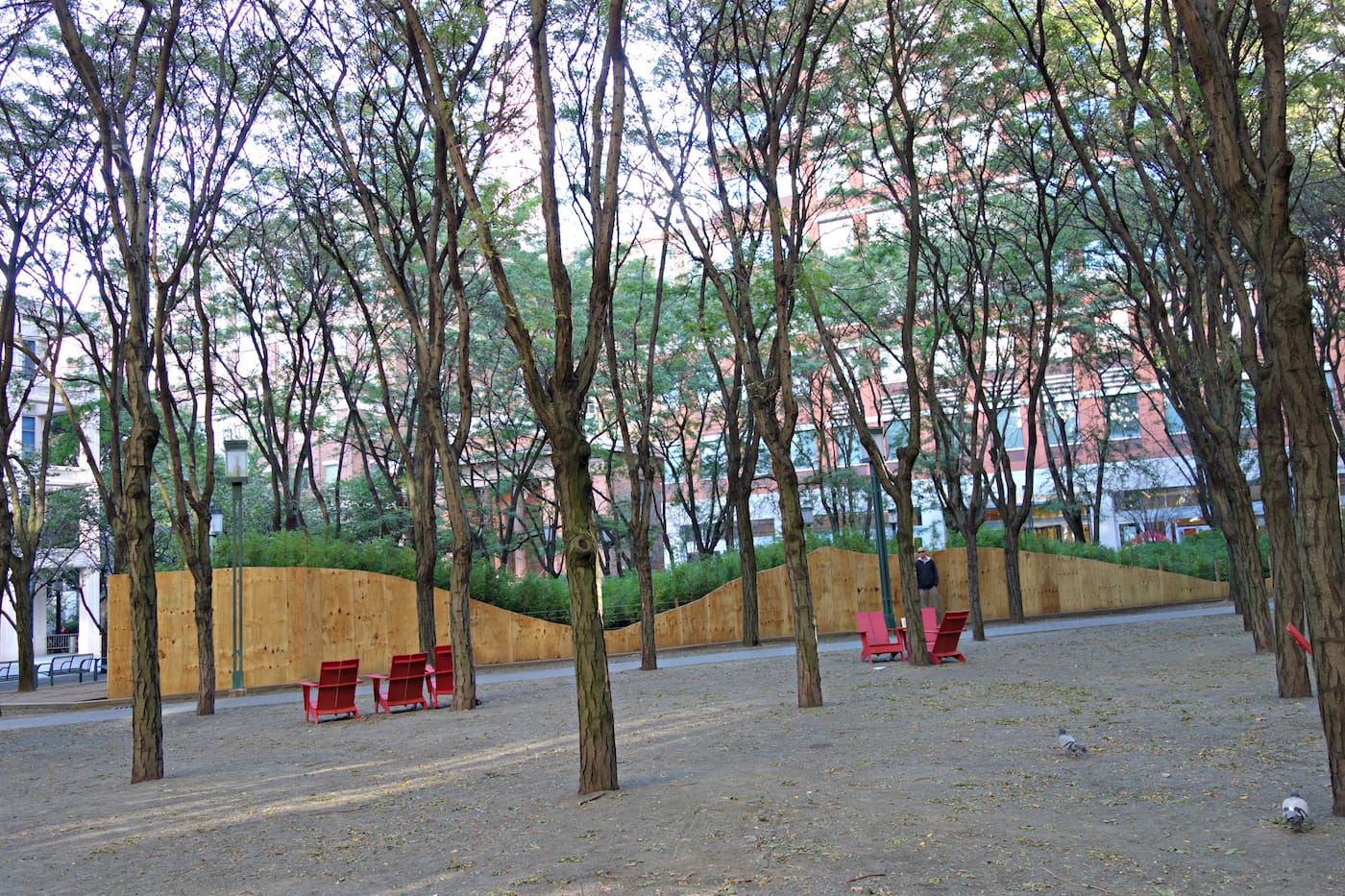 Installation view of 'Spencer Finch: Lost Man Creek' in the Metrotech Commons, Downtown Brooklyn