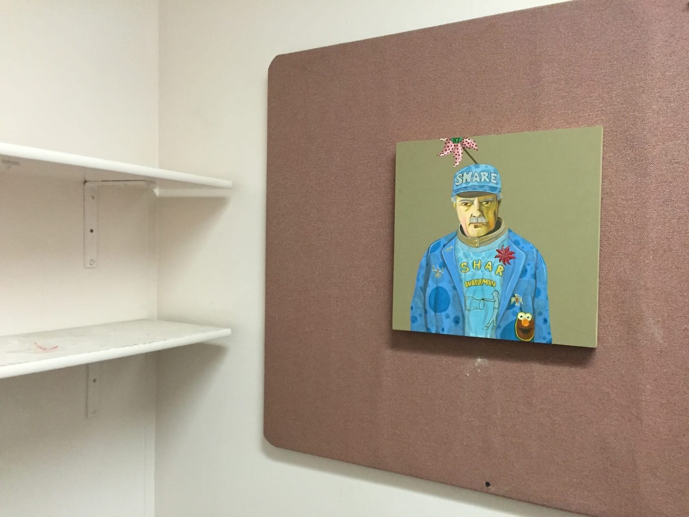 Ed Templeton, "Bubble Man" (2015), acrylic on panel, 15 x 15 in.