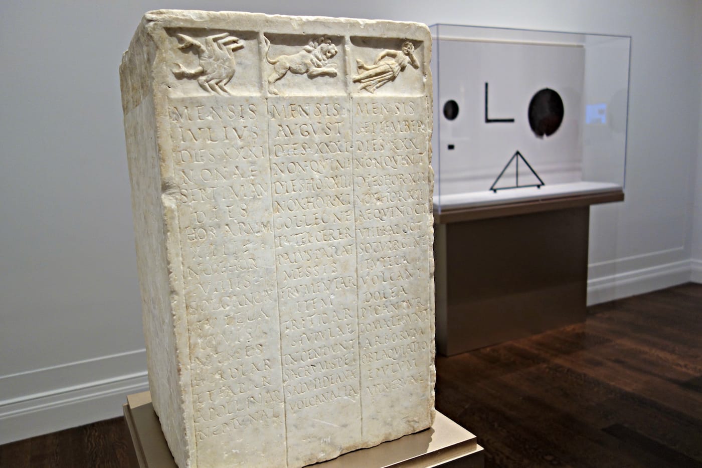 Installation view of 'Time and Cosmos in Greco-Roman Antiquity' at the Institute for the Study of the Ancient World (photo by the author for Hyperallergic)