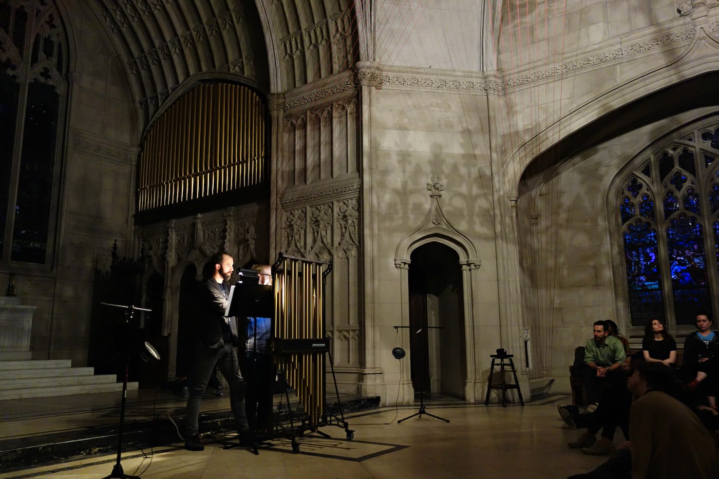 Installation view of 'unSeen Green' by Aaron Asis in the Green-Wood Cemetery Chapel