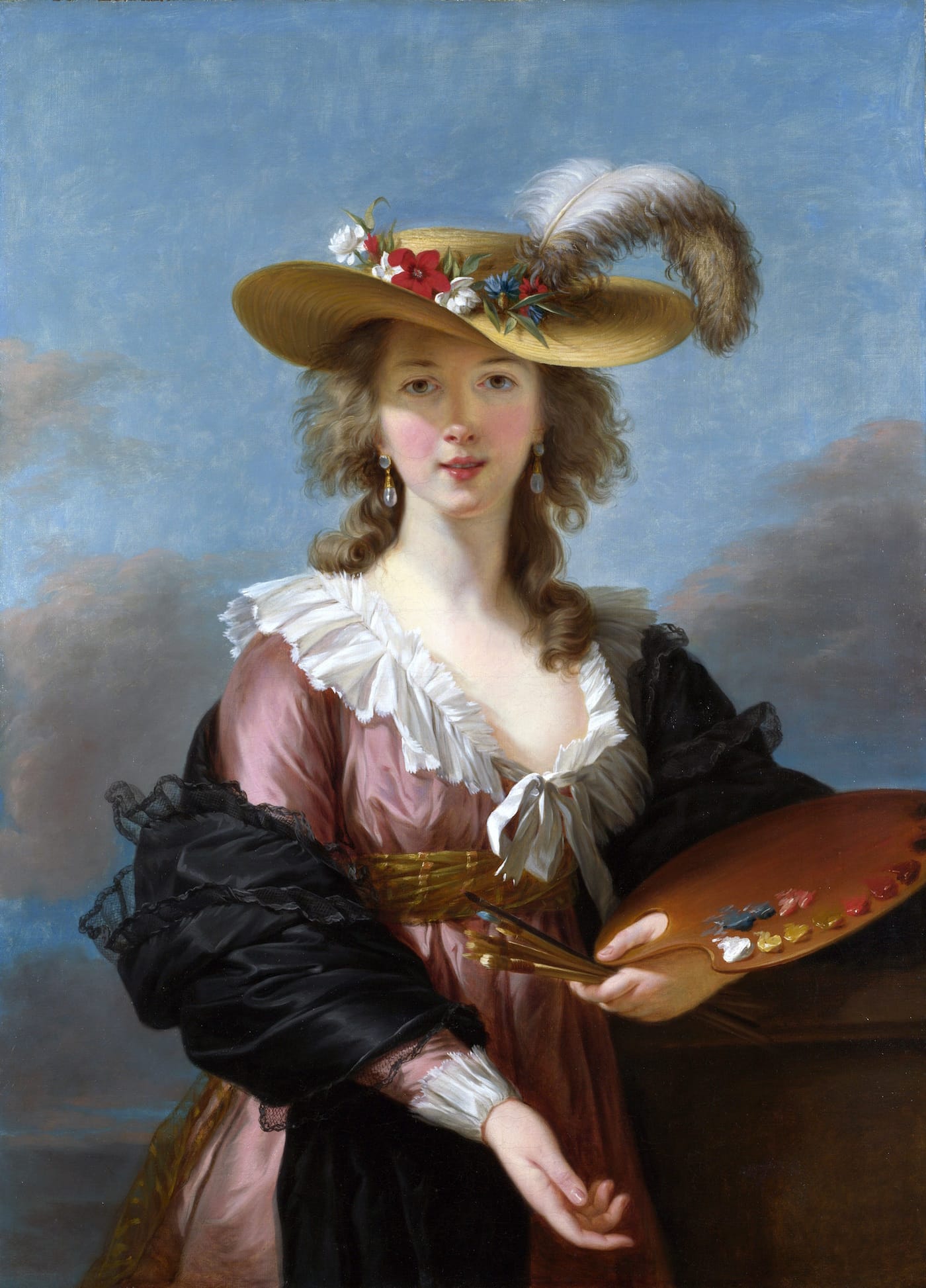 Louise Élisabeth Vigée Le Brun, "Self-portrait in a Straw Hat" (1782), oil on canvas (via National Gallery/Wikimedia)