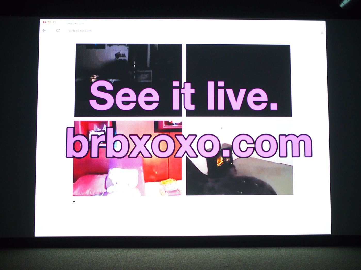Addie Wagenknecht, still from “brbxoxo.com” (2013)