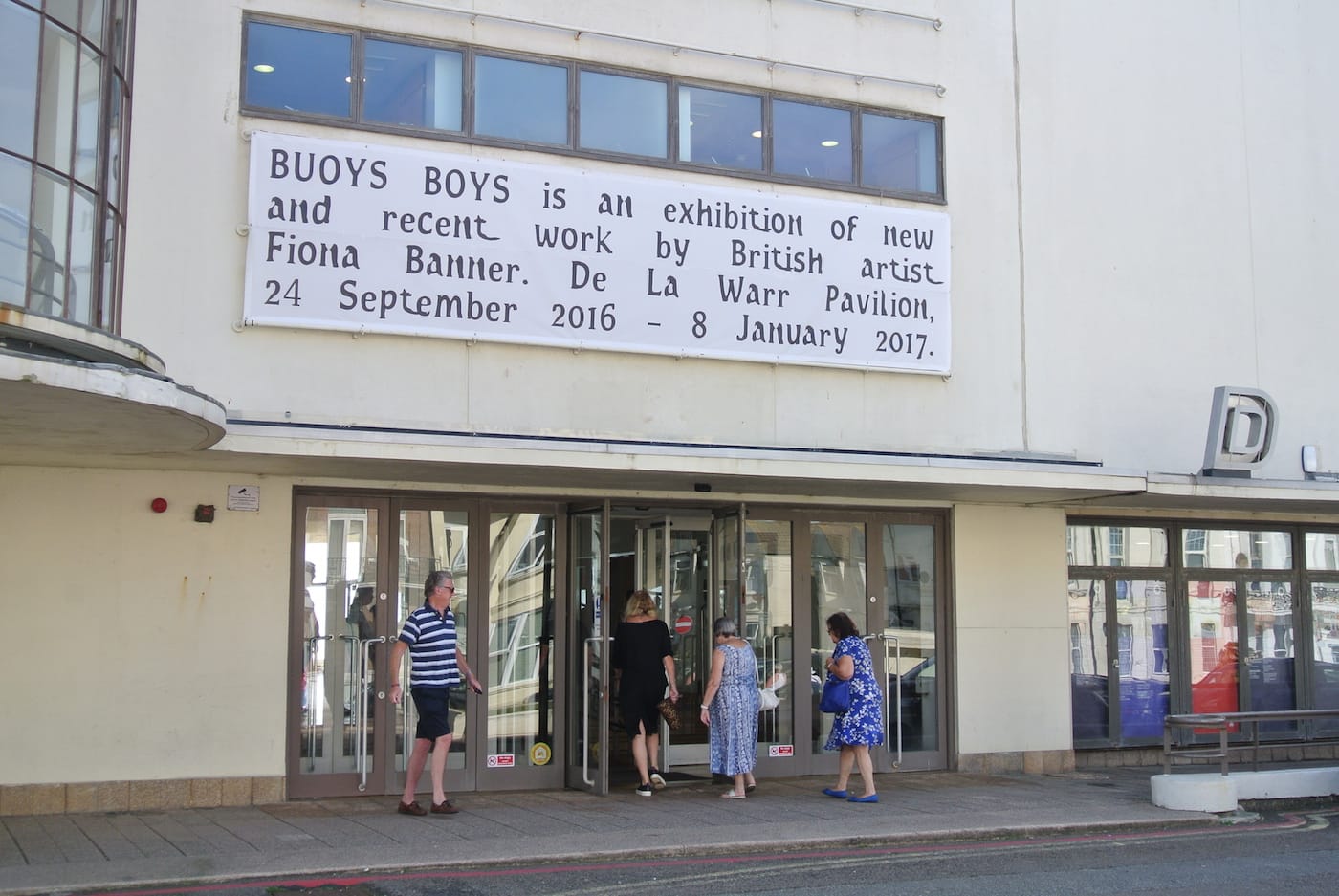 Exhibition signage written in Fiona Banner's new font, Font