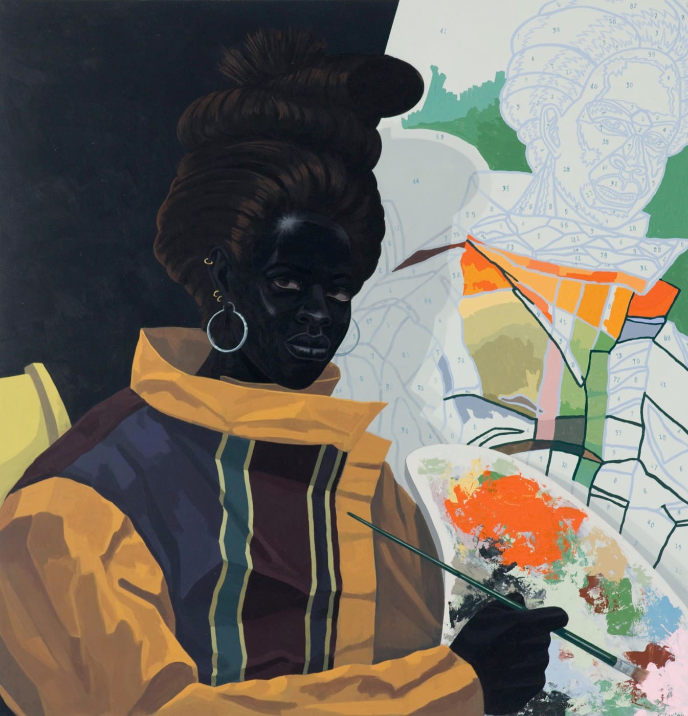 Kerry James Marshall, "Untitled (Painter)" (2009) Acrylic on PVC panel 44 5/8 × 43 1/8 × 3 7/8 in. (Photo: Nathan Keay, © MCA Chicago Kerry)