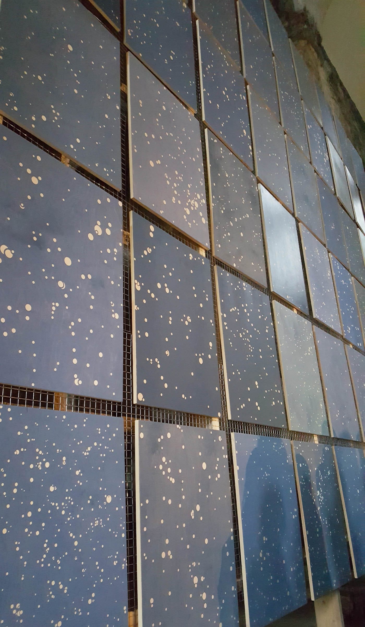 Alexandra Paperno, "Abolished Constellations" (2016), water-based paint on wooden panels