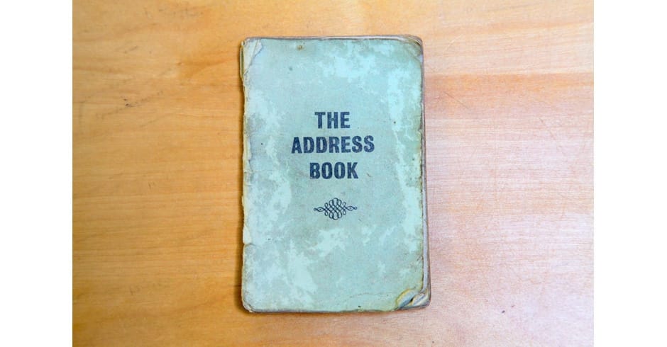 Bob Damron’s original 1965 address book. (Courtesy the ONE National Gay and Lesbian Archives, 2016, via samuelfreeman.com)