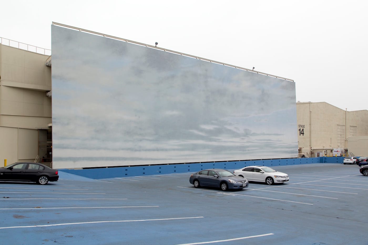 Sky backdrop at Paramont Pictures, in a parking lot that can be turned into a body of water (photograph by Carol M. Highsmith, via Library of Congress/Wikimedia)