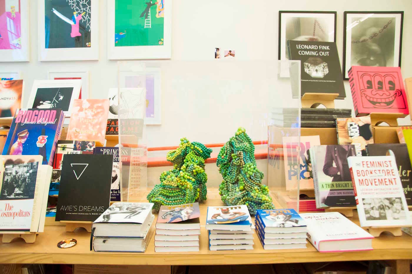 Untitled sculpture by Raul de Nieves with beads, paint, and glue (all photos by the author for Hyperallergic)