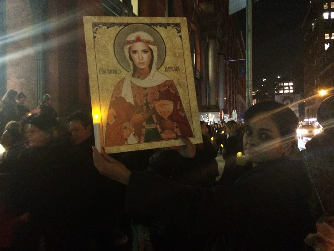 Fortnight Institute's Fabiola Alondra at the #DearIvanka protest