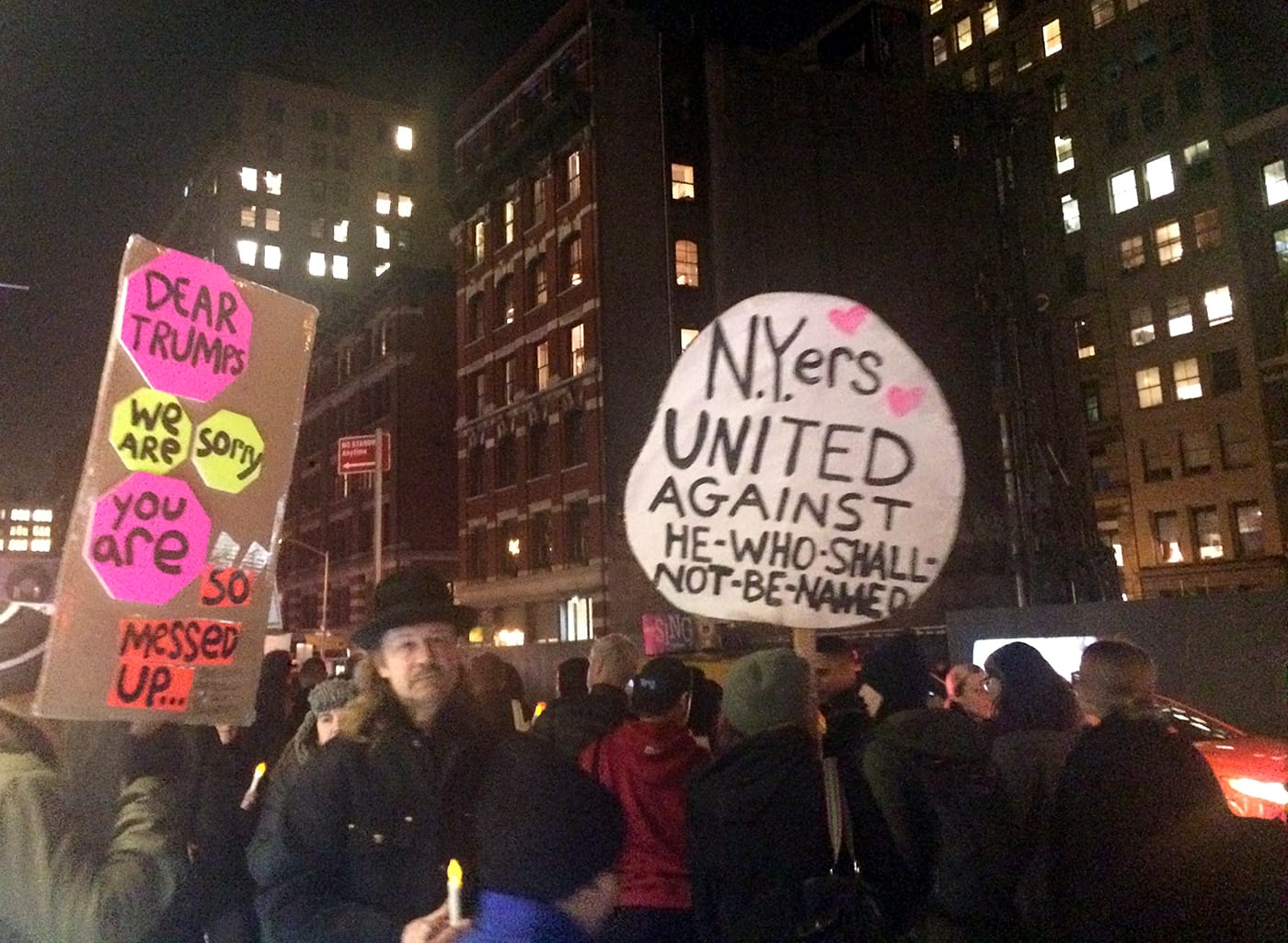 #DearIvanka protestors outside the Puck Building
